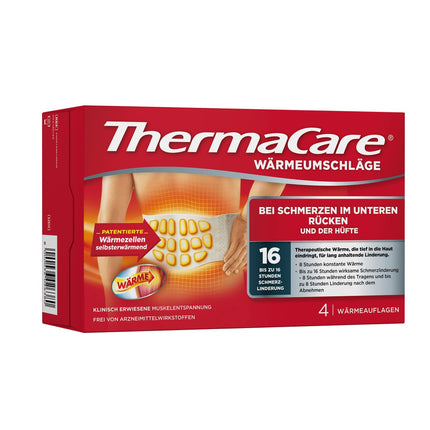 ThermaCare siltuma plāksteri muguras lejasdaļai, 4 gabali, muguras lejasdaļas un gūžas sāpēm, oriģināls Angelini Pharma Vācijas produkts
