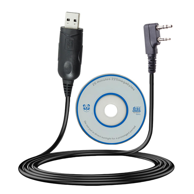 Greacesrio USB programmēšanas kabelis rācijai ar CD draiveri, saderīgs ar Bao-feng GT-3, UV-82, BF-888S, UV3R, UV9R, UV-5R, UV-5R Plus un GT-3, 1 iepakojums