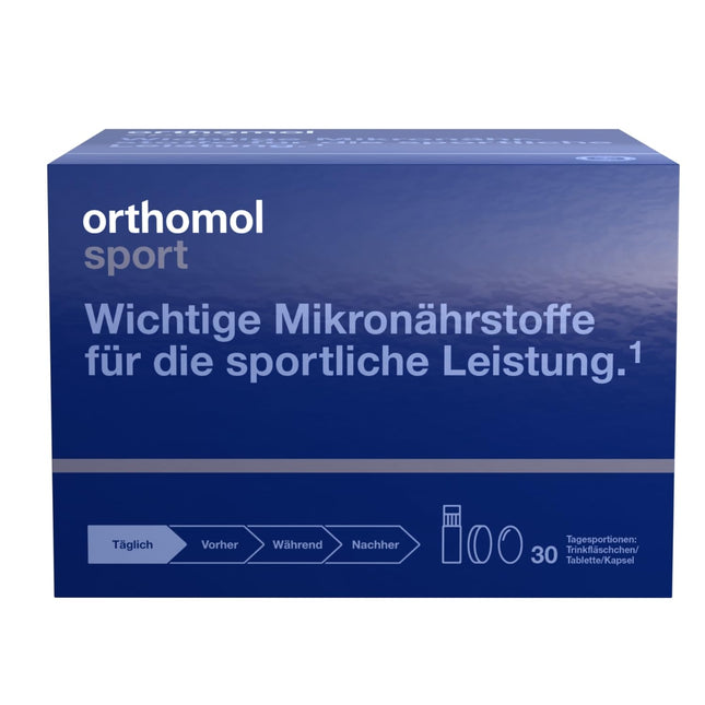 Orthomol Sport: 25 sportam specifiski vitamīni un minerālvielas ar L-karnitīnu un omega-3 taukskābēm - ikdienas uztura bagātinātājs sportistiem - muskuļu veidošanai, izturībai un atjaunošanai, 30 porcijas dienā