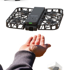 HOVERAir X1 drons ar kameru, pašlidojošs kameras drons ar sekošanas režīmu, mini kabatas izmēra drons, HDR video ierakstīšana, inteliģenti lidojuma maršruti, brīvroku vadība, melns (kombinācija)