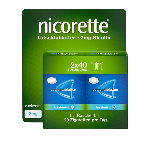 NICORETTE sūkājamās tabletes ar 2 mg nikotīna – svaigas piparmētras garša – smēķēšanas atmešanai nemanāmi – smēķētājiem, kas izsmēķē līdz 20 cigaretēm dienā – 80 gab.