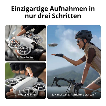 DJI Neo, mini drons ar 4K UHD kameru pieaugušajiem, 135 g sverošs pašlidojošs drons, kas seko jums, palaišana no rokas, objekta izsekošana, QuickShots, stabils video, iebūvēti propelleru aizsargi (bez kontroliera)