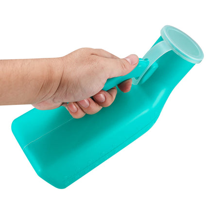 2 gab. 1000 ml urīna pudeles vīriešiem, pārnēsājama vīriešu pisuāra pudele, gultas pudele vīriešiem, urīna savākšanas pudele ar skrūvējamu vāciņu ceļojumiem, ārkārtas situācijām, gultai, kempingam, ar 1 x tīrīšanas birsti