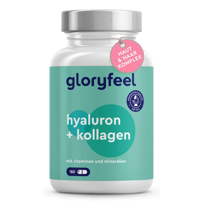 Hialuronskābes kolagēna komplekss - 180 kapsulas - ar biotīnu, C vitamīnu (no acerolas), cinku, selēnu un bambusa ekstraktu - ādai, matiem, nagiem - ar augstu biopieejamību - laboratoriski pārbaudīts