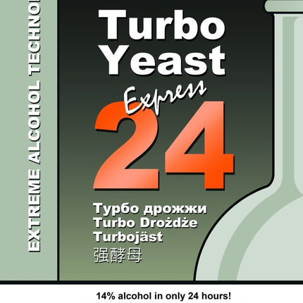 Turbo raugs TURBO 24H PURE 205g - Alcotec Turbo raugs degvīns raugs degvīns destilācija fermentācija raugs degvīns hooch spirts spirta mērītājs