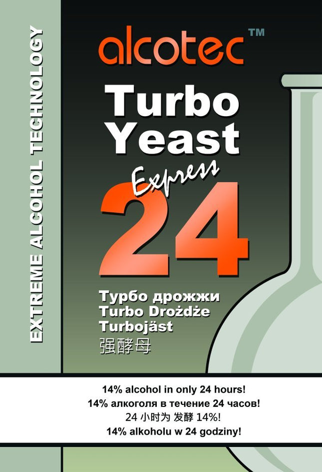 Turbo raugs TURBO 24H PURE 205g - Alcotec Turbo raugs degvīns raugs degvīns destilācija fermentācija raugs degvīns hooch spirts spirta mērītājs