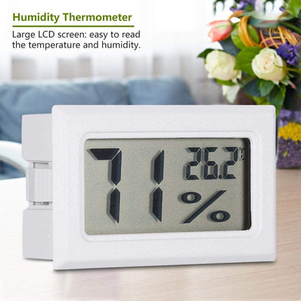Precīzs higrometrs, digitālais LCD termometrs, iekštelpu mitruma termometrs, mini mitruma monitors, iekštelpu siltumnīcai, mājām, birojam (balts)