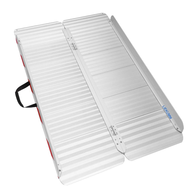 LIEKUMM ratiņkrēslu rampa 127 cm, 85 cm paplašināta ratiņkrēslu rampa kāpnēm, 400 kg celtspēja alumīnija rampa ratiņkrēsliem, pakāpieni, apmales, sliekšņa rampa elektriskajiem ratiņkrēsliem, bērnu ratiņiem