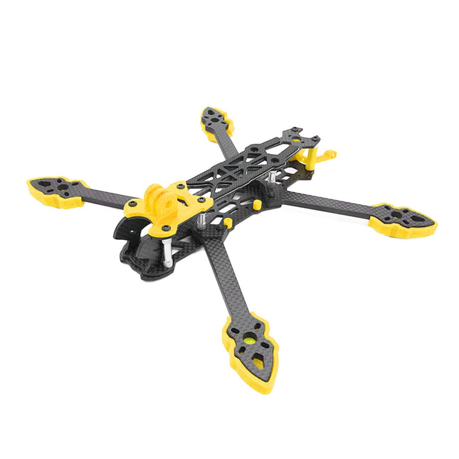 KENANLAN kvadrokoptera rāmja komplekts, FPV sacīkšu drona rāmis profesionāls 225 mm riteņu bāzes oglekļa šķiedras kvadrokoptera rāmis RC drona piederumi (dzeltens)