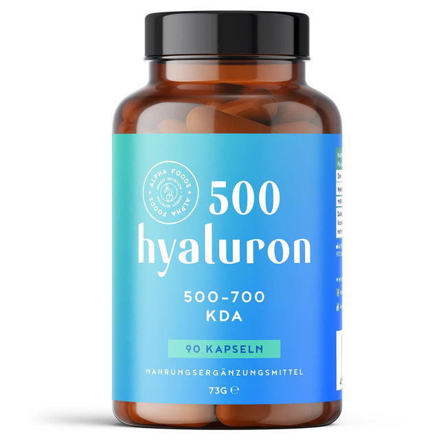 Hialuronskābe ar cinku | Augstas devas hialuronskābe | Vegāns - 90 kapsulas 3 mēnešiem | 500–700 kDa augsta biopieejamība ādai | Alfa pārtikas produkti