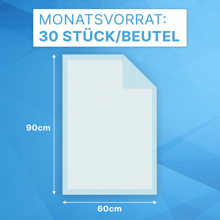 ARNOMED medicīniskie ieliktņi 60x90cm, 30x ļoti absorbējoši vienreizējās lietošanas ieliktņi urīna nesaturēšanas gadījumā, pārtinamais paklājiņš zīdaiņiem, 5 slāņu celulozes ieliktņi gultai, piem. nesaturēšana, vienreizlietojams pārtinamais paklājiņš