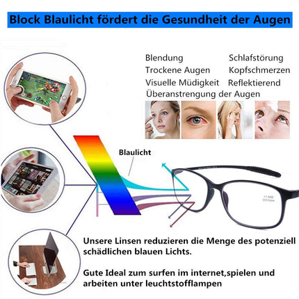DOOViC zilās gaismas filtra datora lasīšanas brilles ar melnu/taisnstūra rāmja rāmi un recepti sievietēm/vīriešiem 2.0