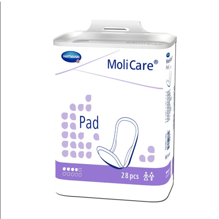 MoliCare Pad 4 pilieni: Anatomiski spilventiņi vieglas vai vidēji smagas urīnpūšļa vājuma gadījumā, 6 x 28 gabali