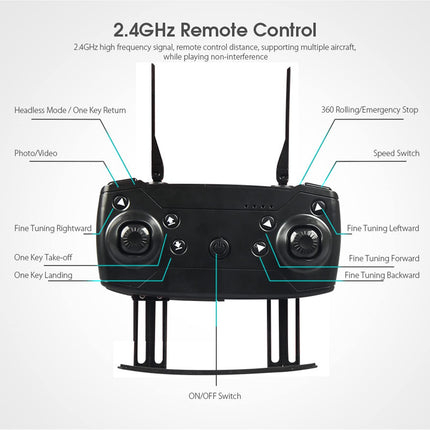 Yunseity E58 salokāms WiFi drons, FPV drons ar 4K HD kameru, RC kvadrokopters bērniem, pieaugušajiem, iesācējiem, lietotnes vadība, vienas taustiņa pacelšanās/nosēšanās