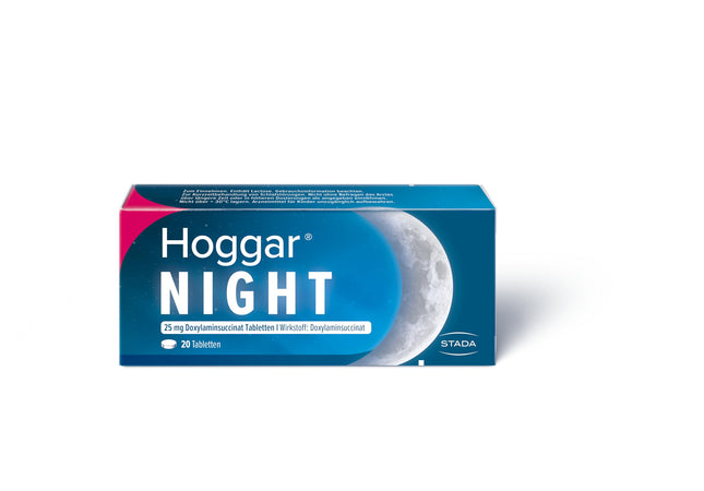 Hoggar Night – Miega zāles, kas palīdz aizmigt un akūtu miega traucējumu gadījumā – Labi panesamas, mierīgam miegam – 1 x 20 tabletes