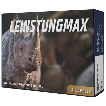 LEINSTUNGMAX Īpaši spēcīgas stiprinoša kapsulas aktīviem vīriešiem. 4 kapsulas ar augstu tīra žeņšeņa ekstrakta devu vīrieša kaislīgo mirkļu tūlītējam atbalstam | 100% dabīgs