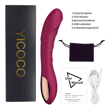 Silikona G-punkta vibrators seksa rotaļlietu vibratori viņas klitoram, kluss, reālistisks dildo anālais vibrators sievietēm un pāriem ar 12 vibrācijas režīmiem (sarkanvīna krāsā)