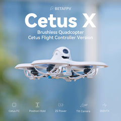 BETAFPV Cetus X FPV komplekts ar Cetus FC, pozīcijas noturēšanas funkcija/3 lidojuma režīmi ar TX/DVR brillēm FPV iesācēju lidojumiem telpās un ārā, FPV simulators/DVR ierakstīšana/BETAFPV konfiguratora atbalsts, 2S RTF komplekts