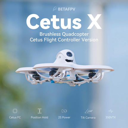 BETAFPV Cetus X FPV komplekts ar Cetus FC, pozīcijas noturēšanas funkcija/3 lidojuma režīmi ar TX/DVR brillēm FPV iesācēju lidojumiem telpās un ārā, FPV simulators/DVR ierakstīšana/BETAFPV konfiguratora atbalsts, 2S RTF komplekts
