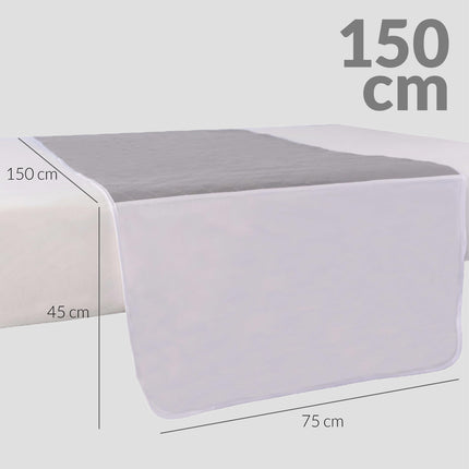 OFILAB | Nesaturēšanas ieliktnis, mazgājams, 150 cm, ar spārniņiem un 4 slāņiem | 2 gabali | Absorbējošs 3 l/m² | Ūdensizturīgs un atkārtoti lietojams | Senioriem, bērniem | Pieejams 90 cm, 135 cm, 150 cm izmēros