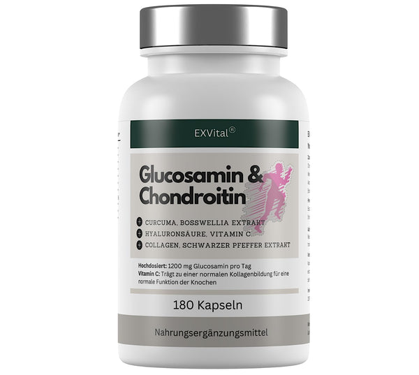 Glikozamīna hondroitīns augstā devā - 1200 mg dienā - ar kurkumu, vīraku, hialuronskābi, C vitamīnu, kolagēnu un piperīnu - 180 kapsulas, laboratoriski pārbaudītas