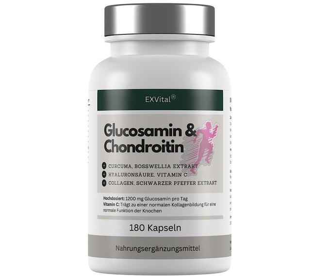 Glikozamīna hondroitīns augstā devā - 1200 mg dienā - ar kurkumu, vīraku, hialuronskābi, C vitamīnu, kolagēnu un piperīnu - 180 kapsulas, laboratoriski pārbaudītas
