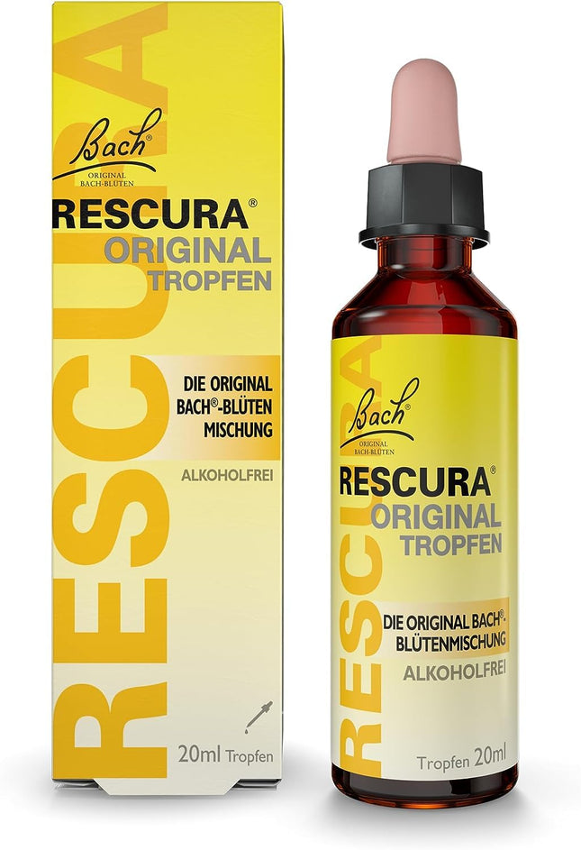 Oriģinālie Bach RESCURA pilieni bezalkoholiskie: (agrāk Rescue) Baha ziedu maisījums, 20 ml