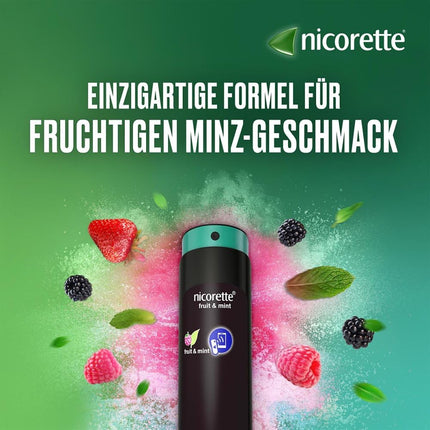 NICORETTE aerosols ar piparmētru augļu garšu – Atmet smēķēšanu ar nikotīna aerosolu – 1 aerosols aizstāj līdz pat 150 cigaretēm – smēķēšanas atmešanai – 3 x 2 gab.