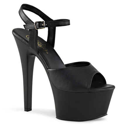 Pleaser sieviešu ASPIRE-609 vaļējas sandales, melnas (melna mākslīgā āda/melna matēta), 38 EU