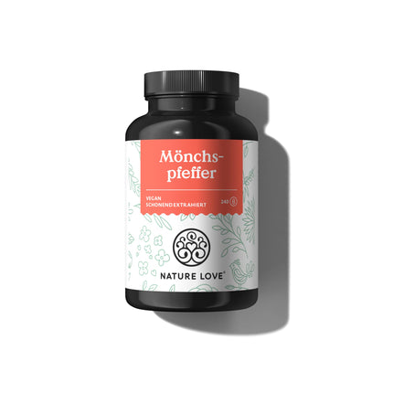NATURE LOVE® mūka piparu kapsulas - 240 kapsulas - 4:1 ekstrakts no oriģinālā Vitex Agnus Castus - augsta deva ar 10 mg vienā kapsulā, bez nevajadzīgām piedevām, vegāns, laboratoriski pārbaudīts, ražots Vācijā