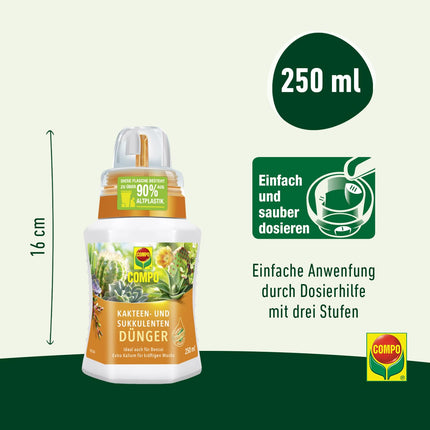 COMPO kaktusu un sukulentu mēslojums 250 ml, kaktusu mēslojums