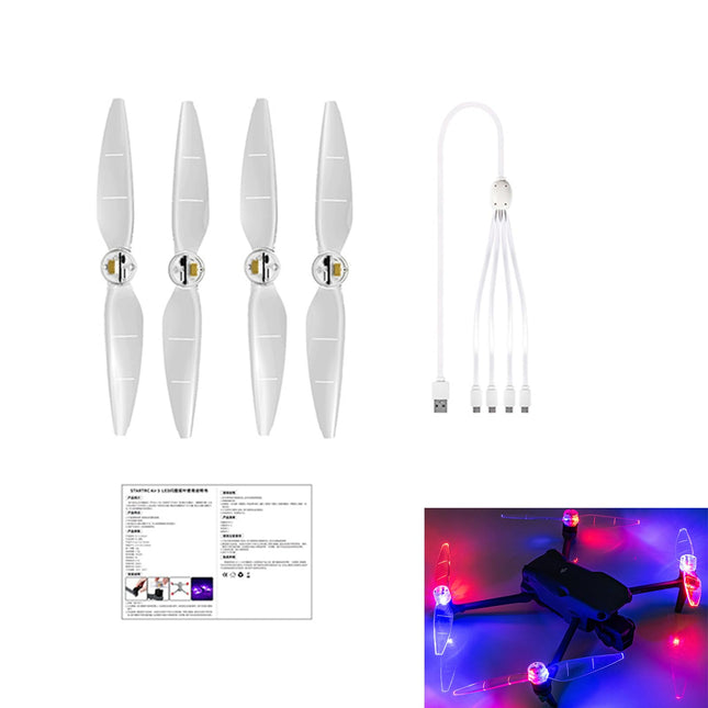 LICHIFIT LED gaismas propelleris DJI AIR 3 drona nakts lidojumam, zibspuldzes lāpstiņa, zema trokšņa līmeņa propelleru piederumi