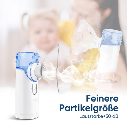 Pmgud pārnēsājams inhalators bērniem un pieaugušajiem elektrisks inhalators ar zemu trokšņa līmeni, komplektā ir iemuts, pieaugušo un bērnu maska, ideāli piemērots mājām un ceļojumiem - zils