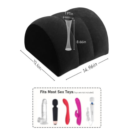 Seksa pozīcijas spilvens-dildo turētājs, seksa spilvens sievietēm, G-punkta pozīcijas spilvens, daudzfunkcionāls piepūšams seksa mēbeļu kāju spilvens-pēdu balsts, seksa rotaļlieta pāriem, iesācējiem, vīriešiem un sievietēm (melns)