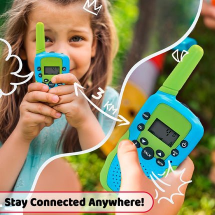 Maxlife Walkie Talkie Kids zili zaļa MXWT-200 - droši 8 kanāli - rāciju komplekts ar 2 gab. - tāla darbības rādiusa rācija - āra spēles bērniem - rotaļlietas bērniem no 3 gadu vecuma - dāvanas bērniem