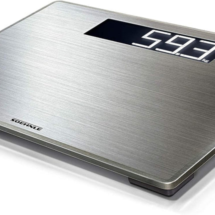 Soehnle Style Sense Safe 300 personālie digitālie svari ar īpaši lielu LCD displeju, plakani personālie svari ar pretpirkstu pārklājumu, nerūsējošā tērauda svari