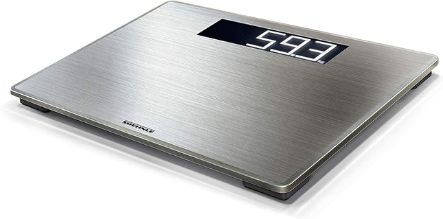 Soehnle Style Sense Safe 300 personālie digitālie svari ar īpaši lielu LCD displeju, plakani personālie svari ar pretpirkstu pārklājumu, nerūsējošā tērauda svari