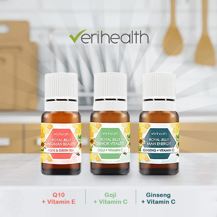 Verihealth Women Beauty - peru pieniņa ar E vitamīnu - 20 ampulas - ideāli piemērotas sieviešu hormonu uzturēšanai - Leofilizada nodrošina enerģiju ar zaļo tēju un Q10