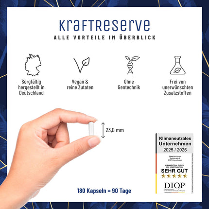 Magnija komplekss augstā devā - komplekss ar: magnija citrātu, bisglicinātu, magnija malātu un magnija oksīdu - vegāns - 180 kapsulas