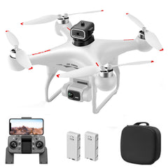 Drons ar 4K kameru, divkāršu WIFI, 2.4G, bezkontaktu žestu fotografēšana, šķēršļu noteikšana, optiskās plūsmas pozicionēšana, 6 asu žiroskops, bezgalvas režīms, dāvana pieaugušajiem un bērniem, melns, 2 baterijas
