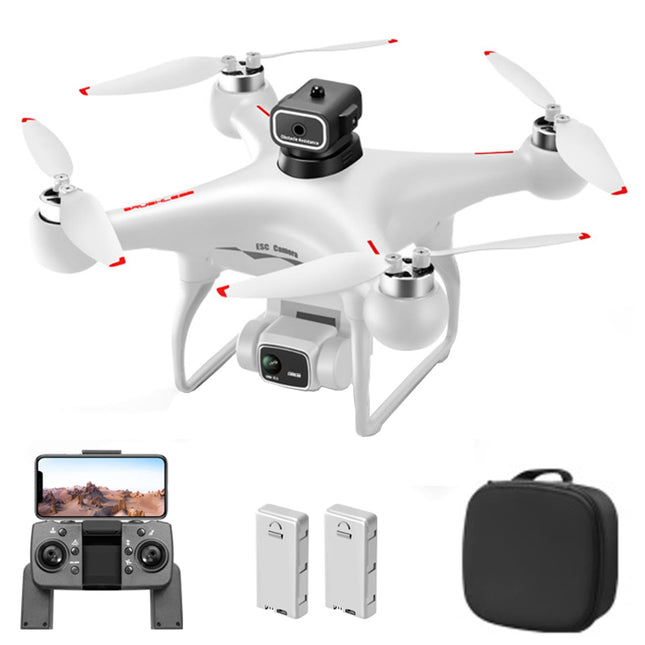 Drons ar 4K kameru, divkāršu WIFI, 2.4G, bezkontaktu žestu fotografēšana, šķēršļu noteikšana, optiskās plūsmas pozicionēšana, 6 asu žiroskops, bezgalvas režīms, dāvana pieaugušajiem un bērniem, melns, 2 baterijas