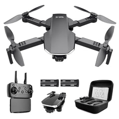 Tehnoloģisks RC drons ar kameru HD 1080P ar pārnēsāšanas somu pieaugušajiem lietošanai ārpus telpām. RC kvadrokopters, salokāms drons, tālvadības pults, 2 baterijas, 26 min. ilgs lidojuma laiks WLAN foto tiešraides video pārraide iesācējiem