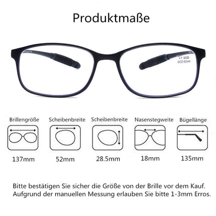 DOOViC zilās gaismas filtra datora lasīšanas brilles ar melnu/taisnstūra rāmja rāmi un recepti sievietēm/vīriešiem 2.0
