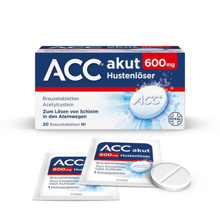 ACC acute 600 klepu nomācoša putojošā tablete, 20 gab.