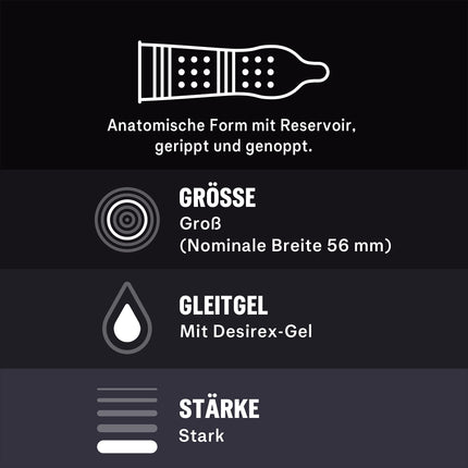 Durex Intense Orgasmic prezervatīvi, rievoti un punktēti prezervatīvi ar stimulācijas želeju (24 gab. iepakojumā)