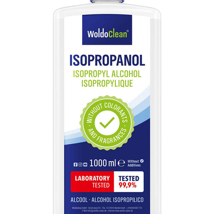 Izopropanola 99,9% tīrīšanas spirts un attaukošanas līdzeklis - 1000 ml mājsaimniecībai, darbnīcām, elektronikai, stiklam, plastmasai un metālam