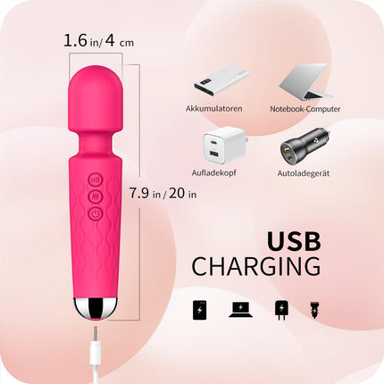 Vibrācija sievietēm, G punkta vibrācija sievietēm, dildo, seksa rotaļlieta sievietēm, 20 vibrācijas režīmi, 8 ātrumi, klusa, ūdensnecaurlaidīga, seksa rotaļlieta sievietēm, īpaši spēcīga (rožu sarkana)