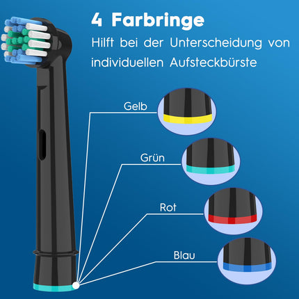 12 rezerves birstes galviņas OralB Vitality Pro, Genius X, Pro Pro Series 3 Plus, Pro 3 elektriskajai zobu birstei, zobu birstes galviņa saderīga ar Braun OralB, precīzās rezerves birstes galviņas melnas, ražotājs HSYTEK