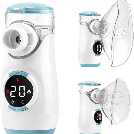 HITHINKMED inhalators pieaugušajiem un bērniem, uzlādējams inhalators ar atpakaļskaitīšanas taimeri un automātisku tīrīšanas funkciju efektīvai inhalācijai mājās un ceļojumos