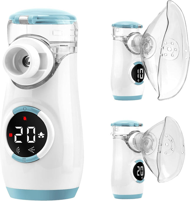 HITHINKMED inhalators pieaugušajiem un bērniem, uzlādējams inhalators ar atpakaļskaitīšanas taimeri un automātisku tīrīšanas funkciju efektīvai inhalācijai mājās un ceļojumos